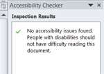 Graphic of accessibility check in Microsoft Word.